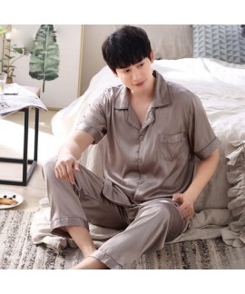 Luxury loose ice silk mens Pajamas set buy pajamas short sets for male