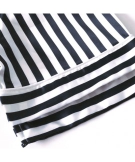 long sleeved Striped ice silk Pajamas set for men plus size lounge pajamas male