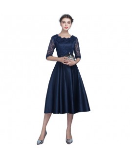 Medium length evening dress, fashion bridesmaid dr...