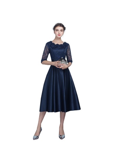 Medium length evening dress, fashion bridesmaid dress