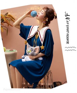 100% Cotton Nightdress Women Summer Cute Japanese ...