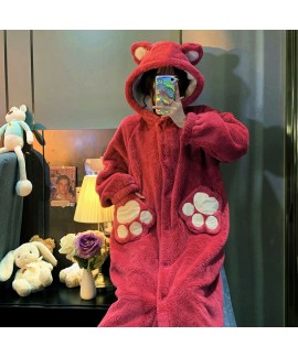 Disney Snow White pajamas female autumn winter coral velvet female long pajamas Wholesale and Retail