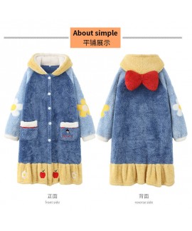 Disney Snow White pajamas female autumn winter coral velvet female long pajamas Wholesale and Retail