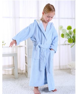 Girl winter shark bathrobe pure cotton absorbent thick pajamas Wholesale and Retail