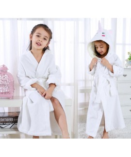 Children's cotton unicorn nightgrown towel autumn winter girls hooded swimming bathrobe Wholesale and Retail