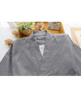 Spring and Summer New Men's Japanese Robe 100% Cotton Pajamas Monochrome Kimono Pajamas Sleep Pants Wholesale