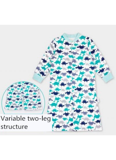 Long Children's Dinosaur Print Nightgown Thicken Cotton Boy PJs Wholesale and Retail
