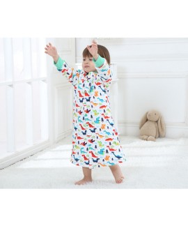 Long Children's Dinosaur Print Nightgown Thicken Cotton Boy PJs Wholesale and Retail