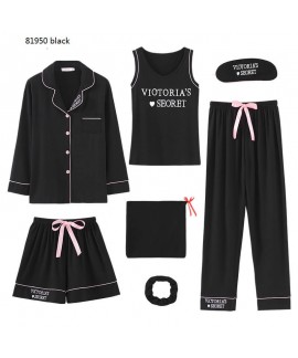 New seven-piece pajamas women's long imitation mod...