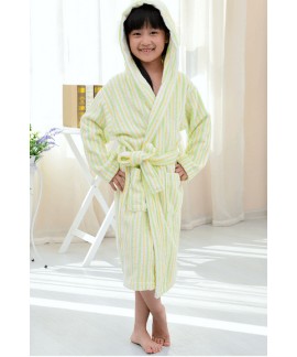 Color striped Boys Girls cotton thickened bathrobe...