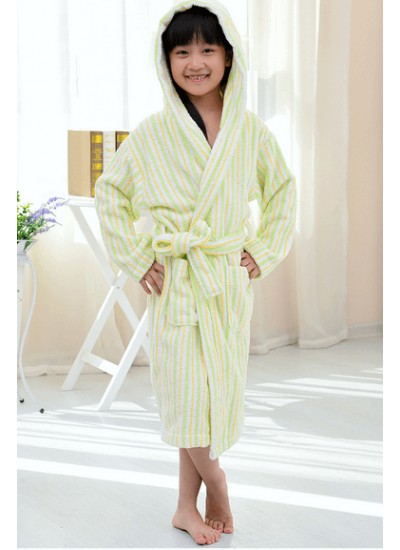 Color striped Boys Girls cotton thickened bathrobes Wholesale and Retail