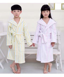 Color striped Boys Girls cotton thickened bathrobes Wholesale and Retail