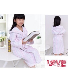 Color striped Boys Girls cotton thickened bathrobes Wholesale and Retail