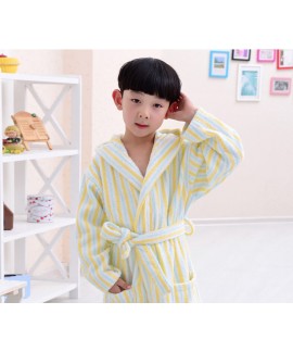 Color striped Boys Girls cotton thickened bathrobes Wholesale and Retail