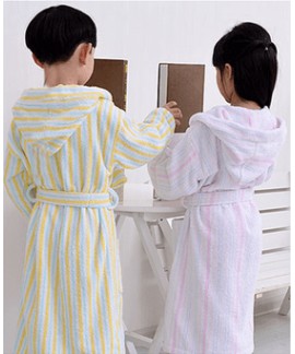 Color striped Boys Girls cotton thickened bathrobes Wholesale and Retail