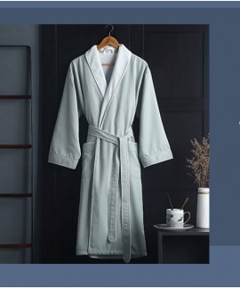 Hotel quality Long night gown pure cotton absorbent bathrobe soft and quick-drying thick men's pajamas wholesale