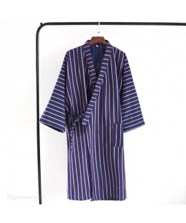 Japanese Thin Men's Gauze Kimono Nightgown Cotton ...