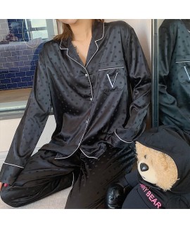 VS New Reflective Silk Women's Polka Dot Thin Pajamas Homewear wholesale