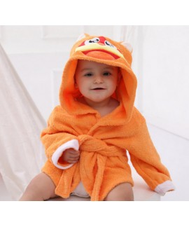 Cartoon baby kid bath towel pure cotton absorbent hooded bathrobe Wholesale and Retail