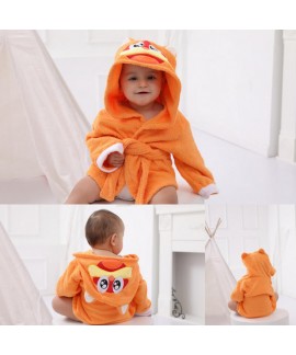 Cartoon baby kid bath towel pure cotton absorbent hooded bathrobe Wholesale and Retail