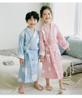 Winter cotton gauze children's bathrobe thickened ...