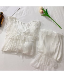 New lace palace princess style pajamas women pure cotton cute home service suit wholesale
