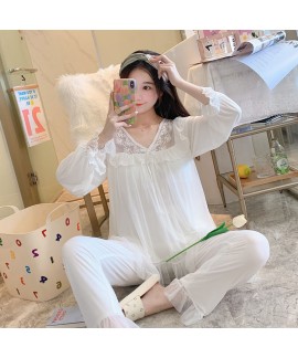 New lace palace princess style pajamas women pure cotton cute home service suit wholesale