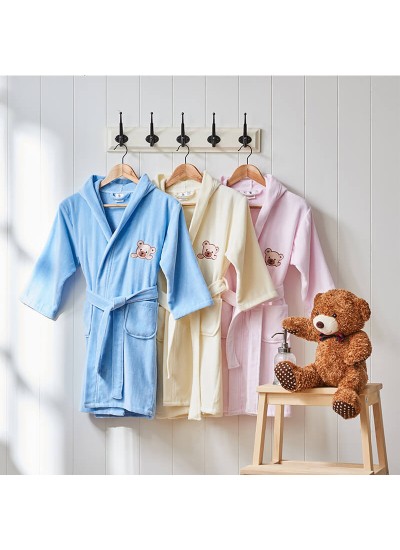 Cotton hooded bathrobe Towel cartoon bear print kids cartoon thick spring autumn pajamas Wholesale and Retail