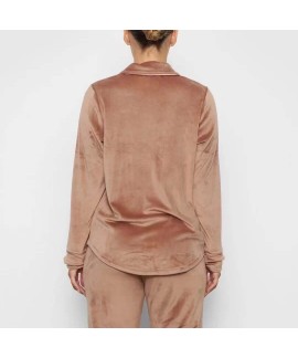 Kardashian pajamas women's double-sided velvet classic shirt-style loungewear Wholesale and Retail