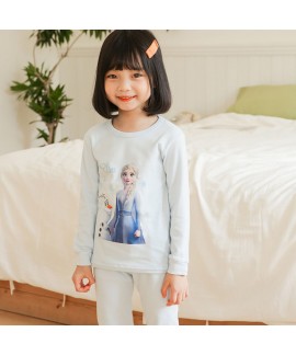 Disney cotton Princess Elsa girl pajamas long-sleeved set Wholesale and Retail