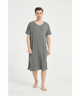 Men's Long Nightdress Summer Cool Thin Modal Cotto...