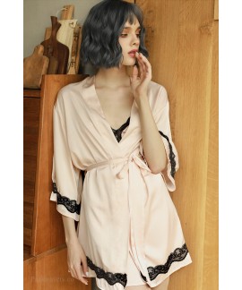 Sexy Pajamas Women Summer Lace Suspender Black Nightdress Female Two-piece Home Service Nightgown Wholesale