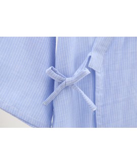 New Summer Double Gauze Stripe Nightgown Male Loose Casual Robe Men's Thin Cotton Bathrobes wholesale