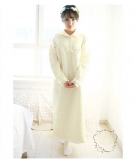 Long nightgown princess cute plus size thick cotton student's nightdress Wholesale and Retail