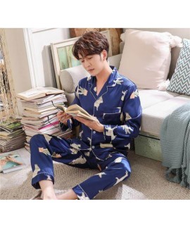 New bluey pjs sheep mens long-sleeved ice silk loungewear Wholesale and Retail