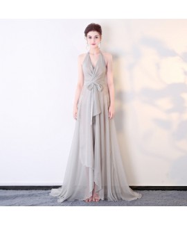 Sexy chiffon perspective deep V night club model wear,  performance long dress