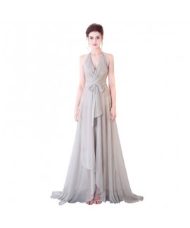 Sexy chiffon perspective deep V night club model wear,  performance long dress