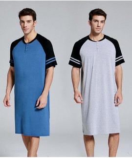 Men's Loose Large Size Cotton Nightgown Short Slee...