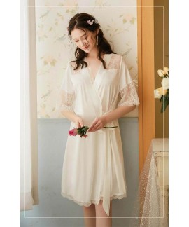Lace Ice Silk Nightgown Female Palace Style Ladies...