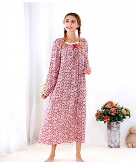 Floral Long Nightgown Ladies Cotton Ankle Length N...