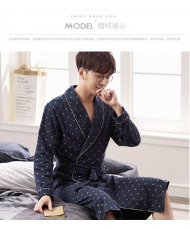 New Men's Cotton Bathrobes Plus Size Nightdress Ro...