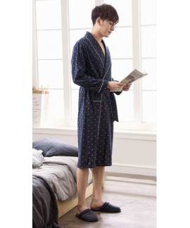 New Men's Cotton Bathrobes Plus Size Nightdress Robe Male Nightgown High Quality Cotton Kimono For Men