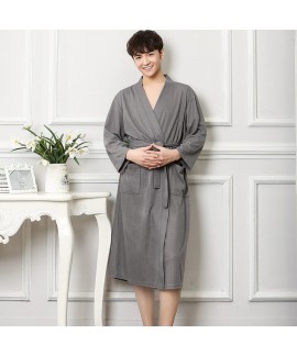 Cotton Robe Home Dress Long Sleeve Nightgown For M...