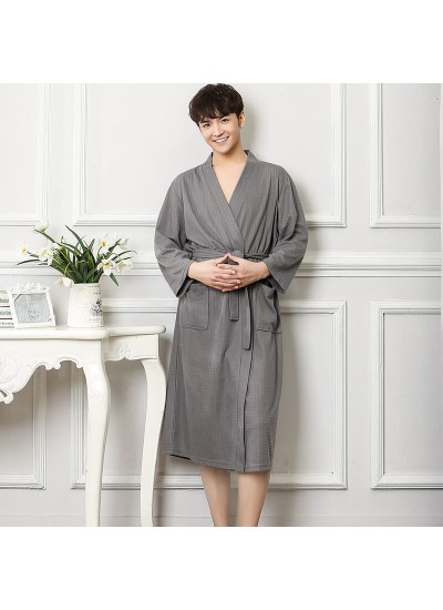 Cotton Robe Home Dress Long Sleeve Nightgown For Men Bathrobe Gown Oversize