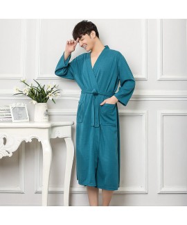 Cotton Robe Home Dress Long Sleeve Nightgown For Men Bathrobe Gown Oversize