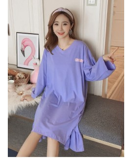 Fashion Women Autumn Winter Night Dress Cotton Long Sleeve Print NIghtgown for Women Thicken Warm Dress Sleepwear