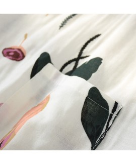 Summer 100% Cotton Gauze Kimono Bathrobe Nightie Full-length Japanese Womens Nightgown