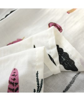 Summer 100% Cotton Gauze Kimono Bathrobe Nightie Full-length Japanese Womens Nightgown