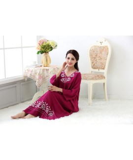 Ladies Spring Autumn 100% Cotton Long Sleeve Night Dress Women's Long Nightgown Loose Comfortable Nightwear for Female