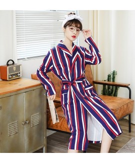 New Women Cotton Spring Autumn Nightgowns Striped ...